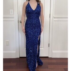 PROM - Royal Blue Sequin Gown – Size 2